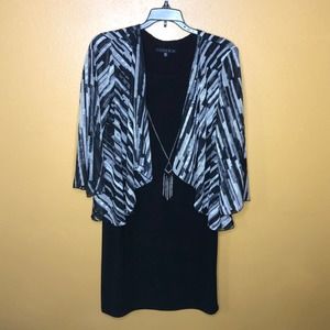 Tiana B Petite Black Dress With Necklace, 6P